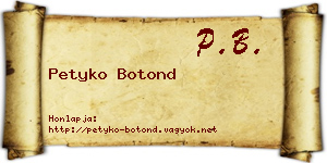 Petyko Botond névjegykártya